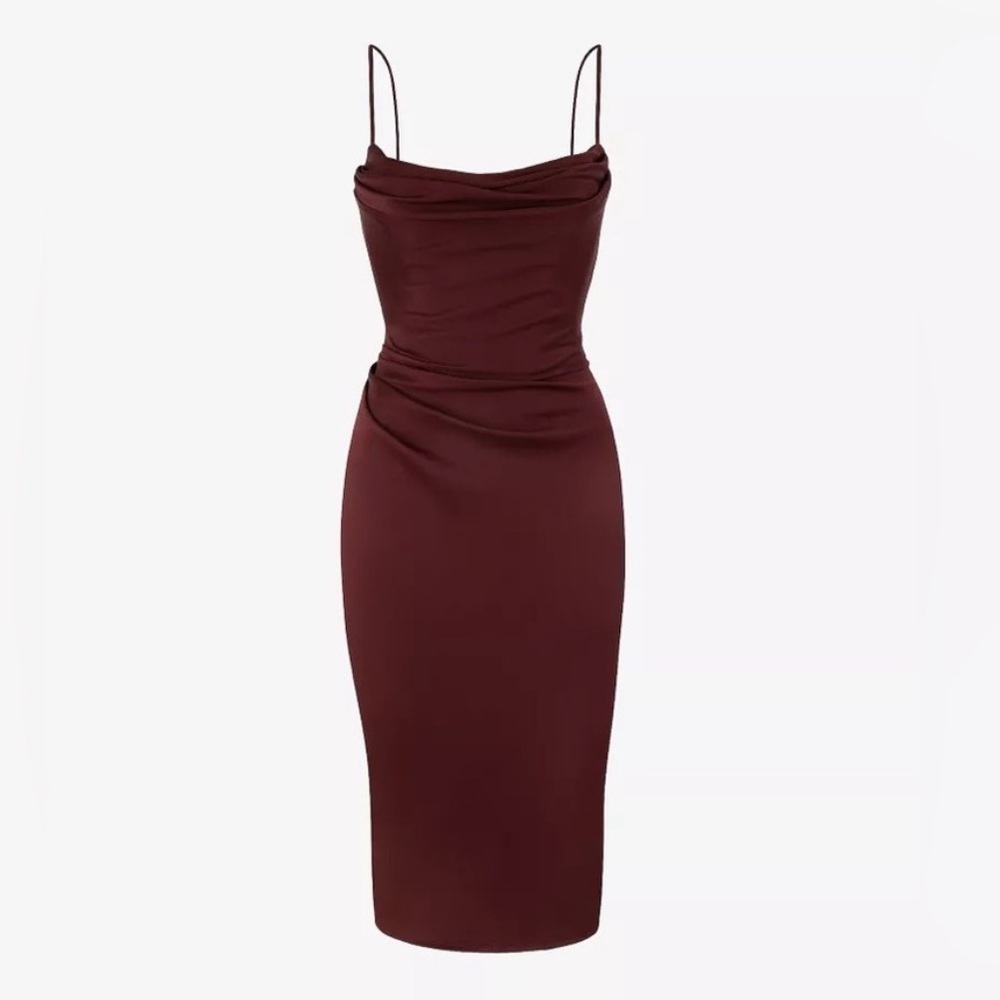 House Of CB Anja Corset Midi Dress - Raisin